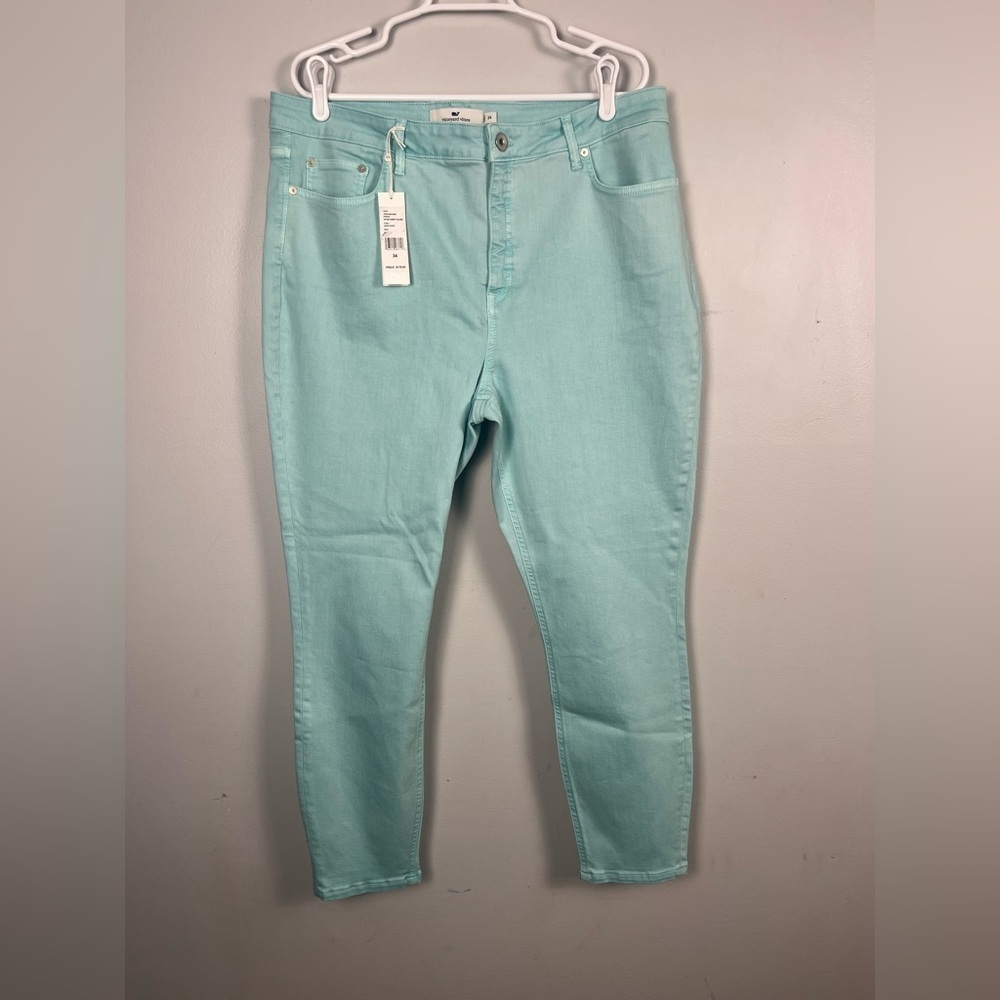 Vineyard Vines Aqua Blue High Rise Skinny Jeans Size 34 new